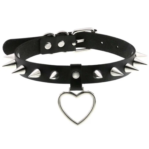 Women Pu Leather Choker Necklace O Ring Neck Collar Chain Gothic Punk Studded - Picture 15 of 49