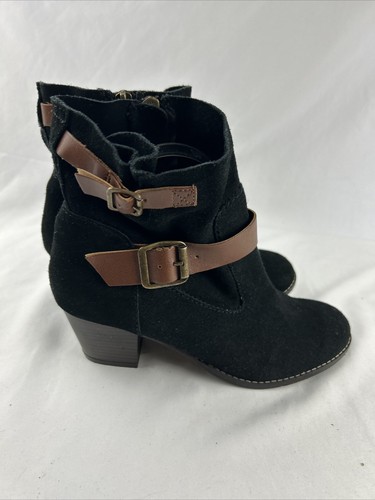 Dolce Vita Steampunk Damen-Stiefeletten Größe 8 schwarz Leder Wildleder Schnallen Fee - Bild 5 von 11