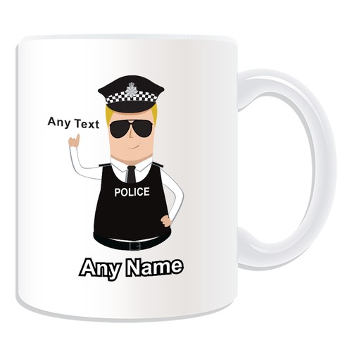 Personalisiertes Geschenk Blonde Haare Polizisten Tasse Spardose Tasse PC SGT INSP CID DS Kappe - Bild 7 von 21