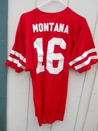 VINTAGE SAN FRANCISCO 49ers JOE MONTANA #16 OLDSCHOOL TRIKOT GR. LRG BT MAJESTIC