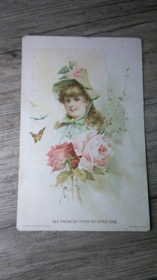 1895 Woolson Spice Co. trade card free knife offer on back of card       6E