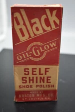 Vintage Black Oil Self Shine Oil Glow for Shoes, Barton Mngft Co. St. Louis, MO
