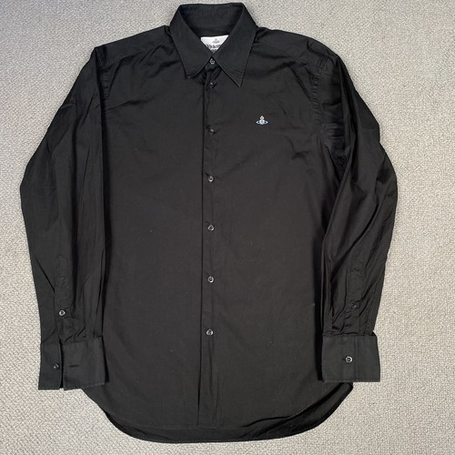 Vivienne Westwood Shirt Mens Medium 48 Black Button Up Orb Man