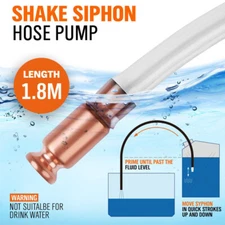 2 Pcs 6FT Siphon Hose Pump Self Priming Shaker  Jiggler Transfer Fuel Water Gas