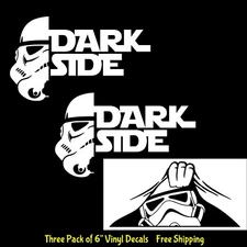 Dark Side Stormtrooper & Peeking Stormtrooper Three 6" Vinyl Decals Car Window
