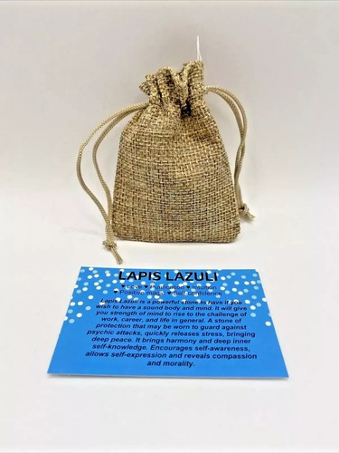 Blue Lapis Lazuli Crystal Gemstone Pendant Reiki + card +gift bag - Picture 3 of 8