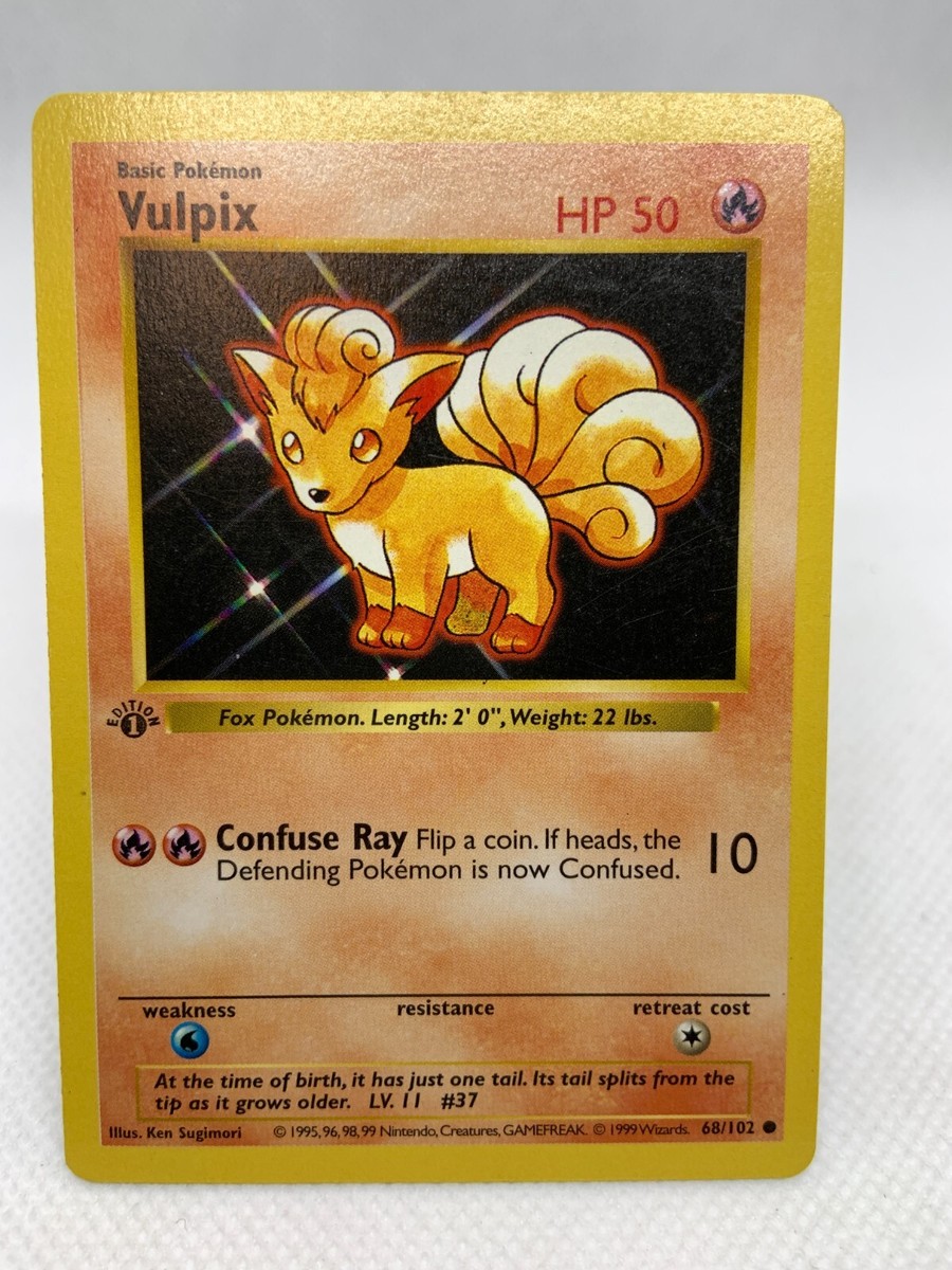 ポケモンカードゲーム Vulpix 1st edition shadow less 1999 Pokemon Base Set SHADOWLESS 🔥 VULPIX 🔥 #68 CGC 8.5 NM