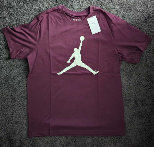 Nike Air Jordan Jumpman Logo T-shirt LARGE Bordeaux Maroon White NEW NWT