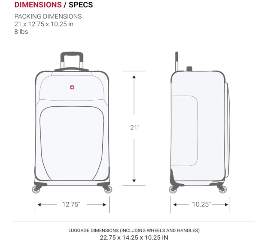 Sion Softside Expandable Roller Luggage, Black, CarryOn 21Inch, NEW