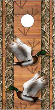 Duck Hunting Wood Plank Camo LAMINATED Cornhole Wrap Bag Toss Skin Decal Sticker
