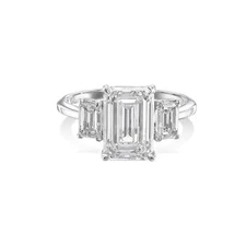 Diamond Engagement Ring VVS2 E Emerald Cut 4.60 Ct Lab Created IGI Sparkling
