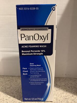 PanOxyl Foaming Acne Wash Maximum Strength 10% Benzoyl Peroxide 5.5 oz(C)