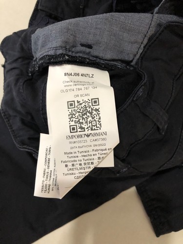 EMPORIA ARMANI BLACK COTTON JEANS STYLE PANTS/LOGO/POCKETS/BUTTON &ZIP SZ. 6A - Picture 4 of 4