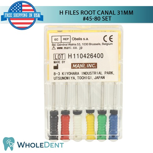 H Files Canal Raíz 31 mm Endodóntica Dental Hedstrom Paquete de 6 piezas Escariadores #45-80 - Imagen 2 de 12