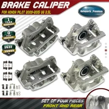 4x Disc Brake Caliper w/ Bracket for Honda Pilot 2009-2015 V6 3.5L Front & Rear