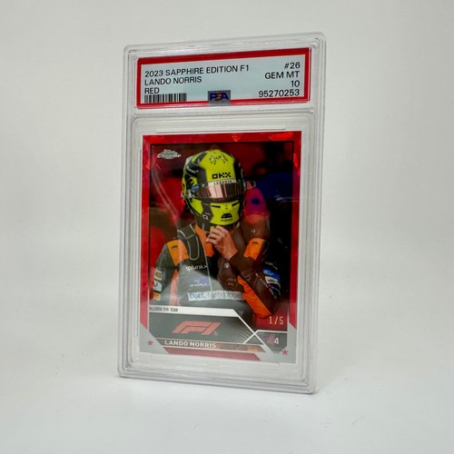 PSA10 - /5 Lando Norris #26 - Sapphire Red - 2023 Topps Chrome F1 - Picture 2 of 5