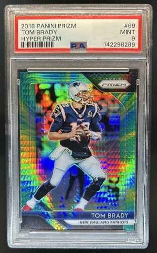 2018 Panini Prizm Tom Brady Hyper #/275 Patriots PSA 9