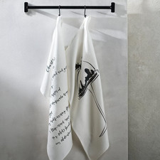 THE WHITE COMPANY CHRISTMAS PUDDING RECIPE GLASS CLOTH TEA TOWELS - SET OF 2