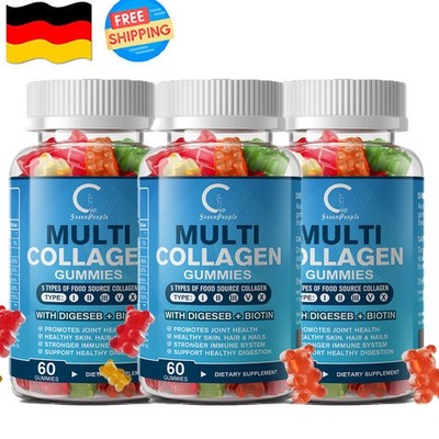Hyaluronsäure Kollagen Komplex   Biotin, Vit C & Vit E 60-180 Gummies