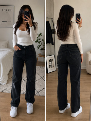Style & Co. Damen Jeans Dunkelblau Straight Fit W35 L28