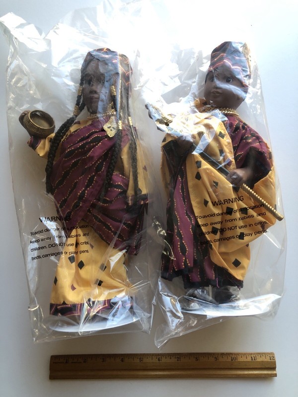 1996 Avon West African Style Prince & Princess Collectible Dolls 