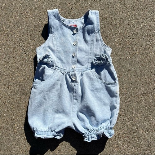Vintage 90s Popsicle Bubble Denim Strampler Gr. 4