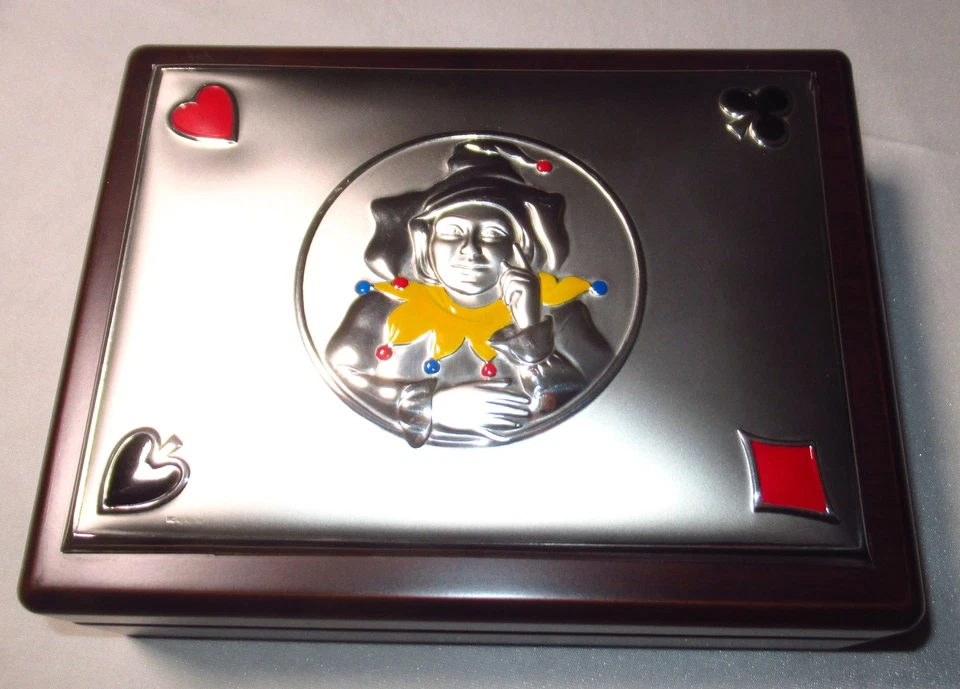 Scatola Portagioie Set Argento Fiches Chips Euro Poker Modiano Madreperla Casino - Immagine 4 di 4