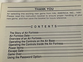 Air Fortress NES In Box includes inserts & Manual w/MINT contents!