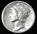 1942/1 Mercury Dime Overdate 10c -Very Fine+ Details- Key Date !