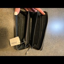 BALENCIAGA CLASSIC CONTINENTAL LONG ZIP AROUND WALLET CHARCOAL BLACK EUC 595