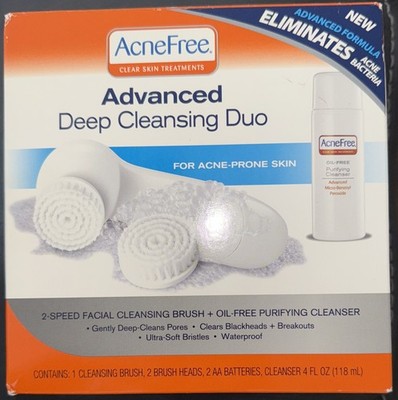 Facial Cleaning Brushes Acne Free Advanced Deep Cleansing Duo New