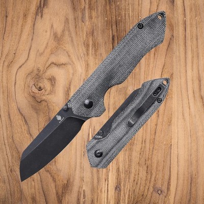 KIZER V3504C1 GURU FOLDING KNIFE BLACK MICARTA HANDLE 154CM STAINLESS STEEL