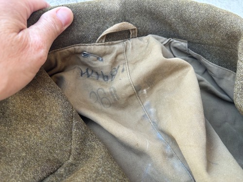 Vintage WW2 US Army Air Corps Wool Overcoat Trench Coat Military 1942 Size 36R - Picture 2 of 4