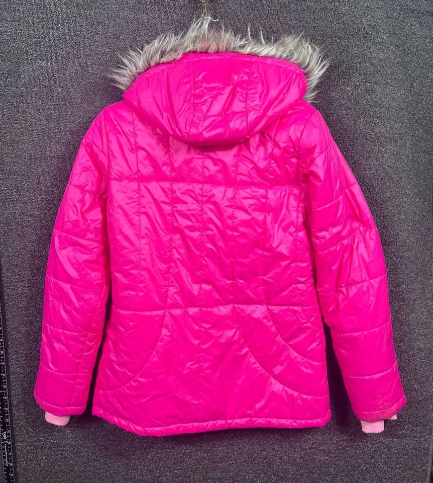 Abrigo Chaqueta con Capucha Free Country Piel Sintética Niñas Talla XL (16) Rosa Exterior Invierno Foto 2 de 4