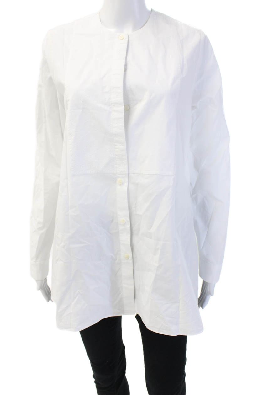 COS Womens Basic Tunic Button-Up Long Sleeve Crew… - image 1