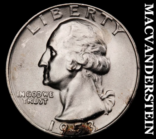 1953-D Washington Quarter- Silver Choice Gem Brilliant Unc Luster #i9824