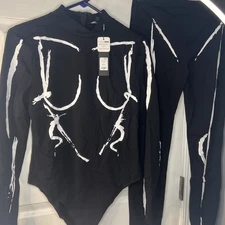 FASHION NOVA feeling the body heat 2 p LEGGINGS SET - BLACK - XL NEW 