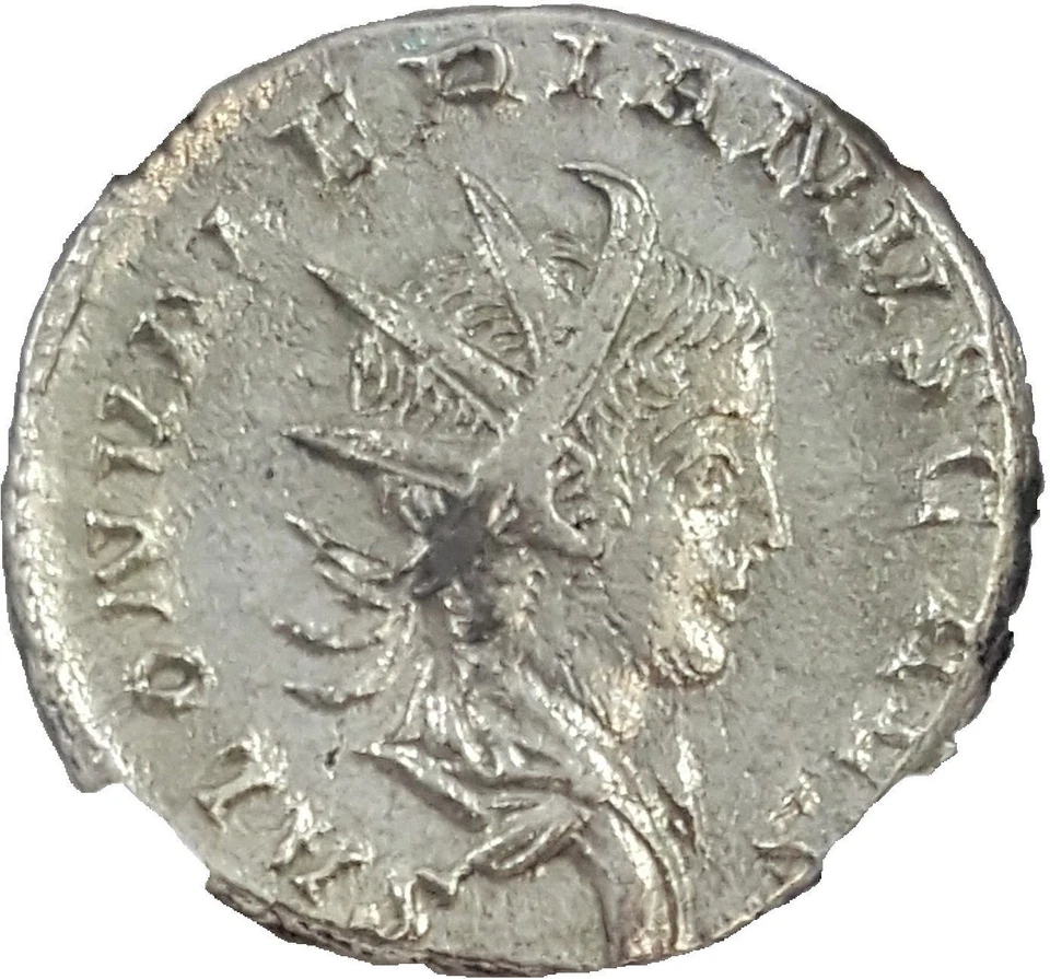 Hormiga de Plata Romana Rara de Salonino - NGC XF - Moneda Histórica Foto 2 de 2