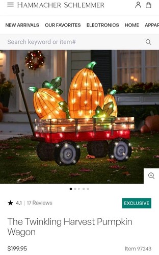 Der funkelnde Ernte Kürbiswagen Hammacher Schlemmer beleuchtet Halloween Herbst - Bild 9 von 9