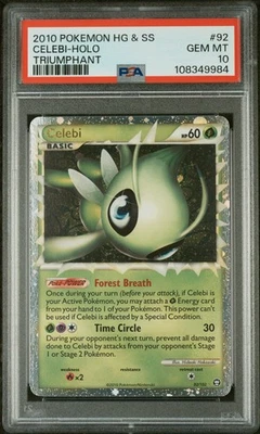 2010 POKEMON HEARTGOLD & SOULSILVER TRIUMPHANT #92 CELEBI-HOLO PSA 10