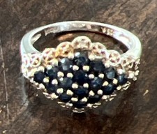 Sterling Silver Ring With Blue Sapphire Stones Size 8 India