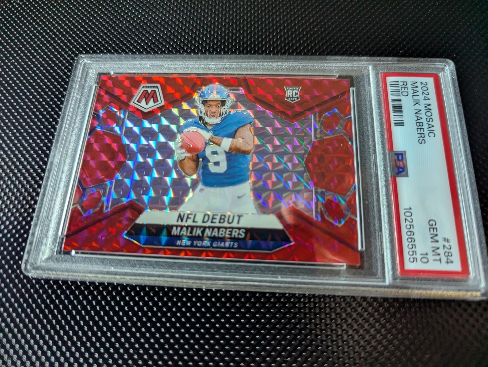 2024 Panini Mosaic Malik Nabers #284 Rookie New York Giants NFL Debut (Red)