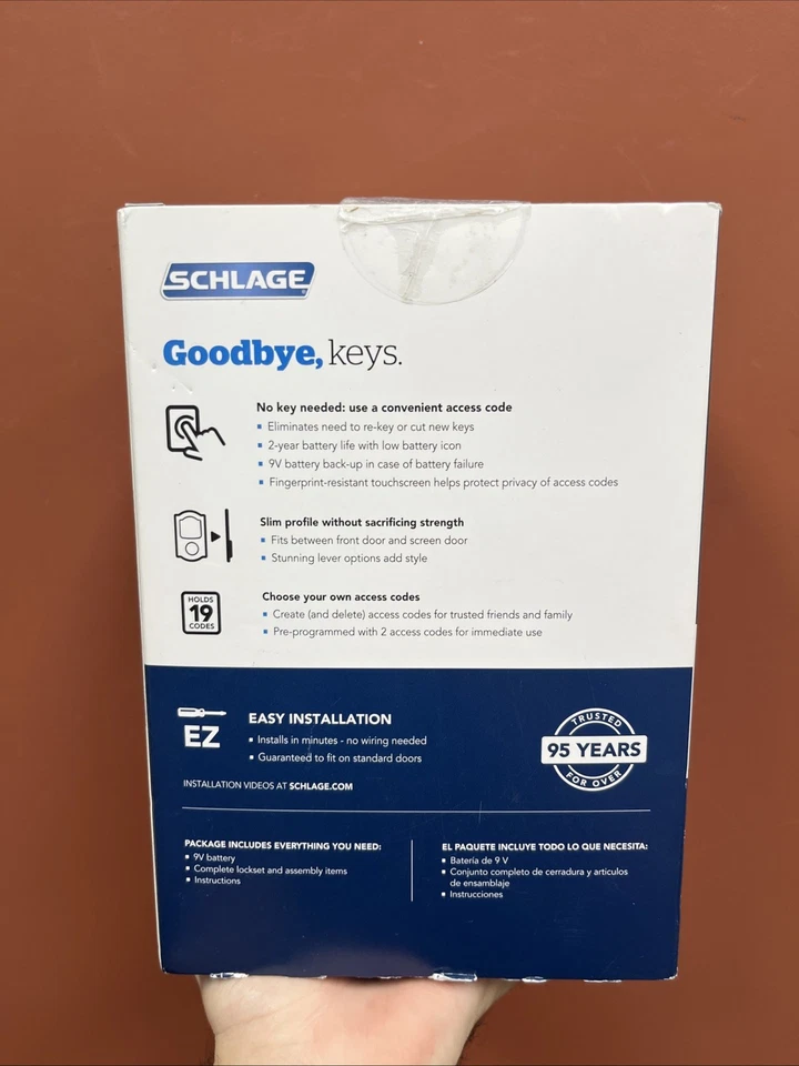 SCHLAGE Touch Century Latitude Lever Matte Black FE695 V CEN 622 LAT - Image 3 of 4