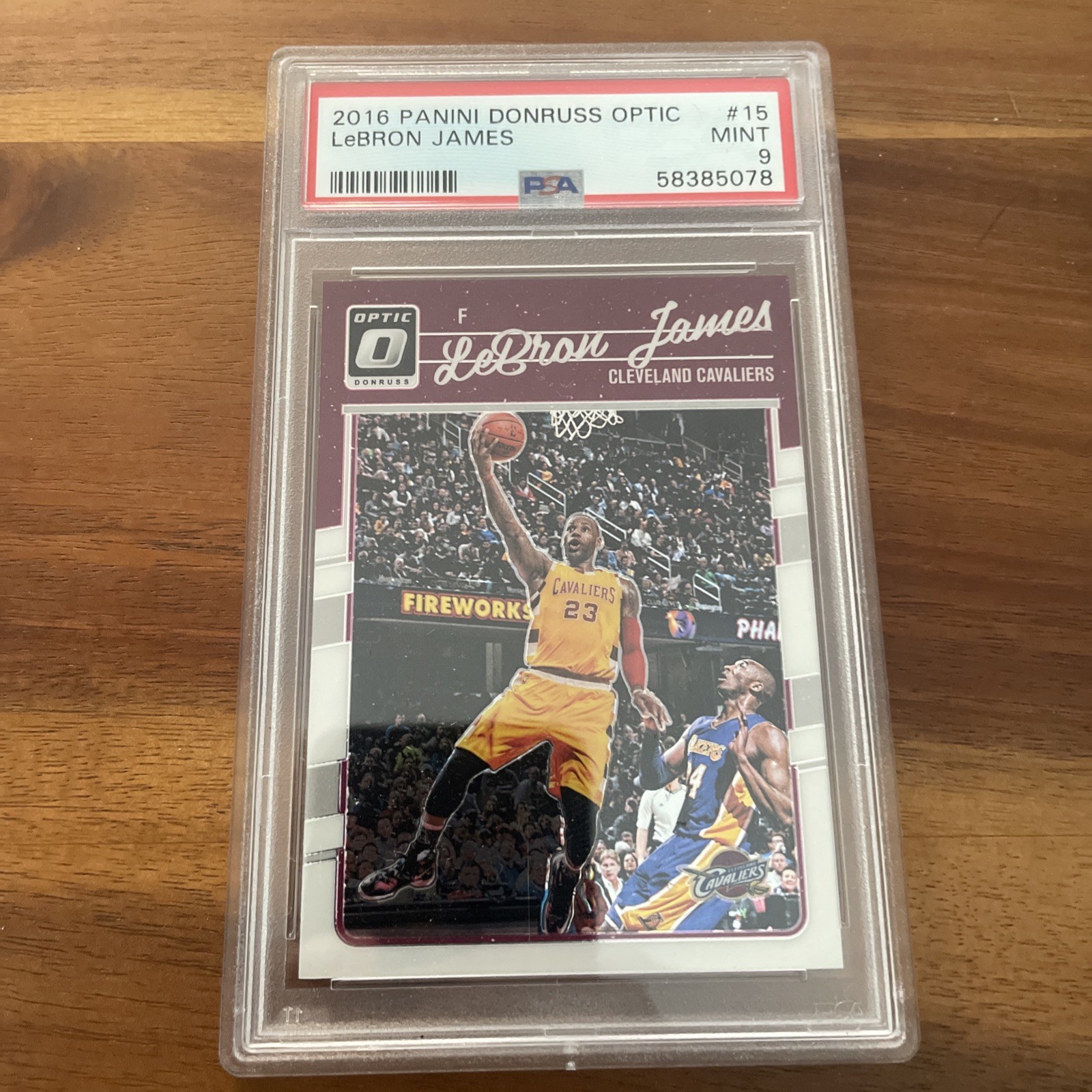 2016 Panini Donruss Optic Basketball LeBron James #15 PSA 9 Cavaliers