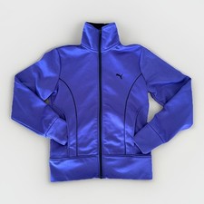 Puma Sz Small WarmCell Full Zip Track Jacket W/Fleece Purple Black Athletic EUC