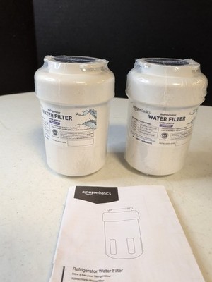 Two Amazon Basic for GE MWF Premium Refrigerator Water Filter AMZN-MWF-P , White