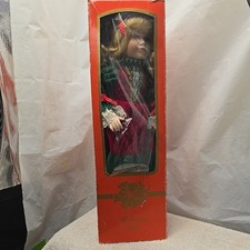 Vintage Porcelain Doll 16” - Holiday Collection,  Beautiful Holiday Dress In Box