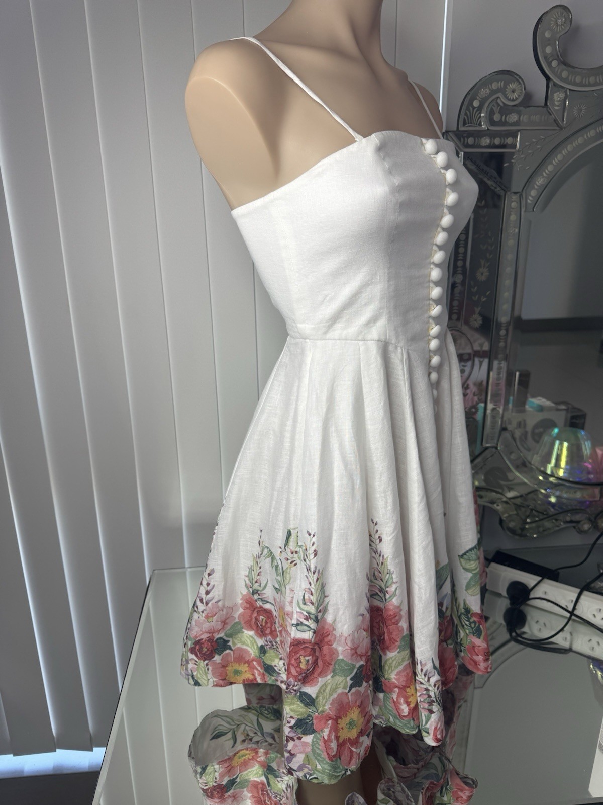 ZIMMERMANN- Bellitude Linen Corset Mini Dress- With Detachable Straps 🩷