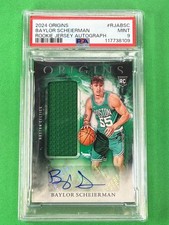 BAYLOR SCHEIERMAN 2024 Panini Origins Rookie Patch Auto PSA 9 Boston Celtics