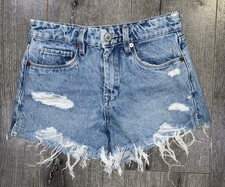 Blank NYC The Barrow Vintage High Rise Distressed Denim Shorts Size 25 584